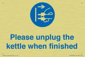 Please unplug the kettle when finished